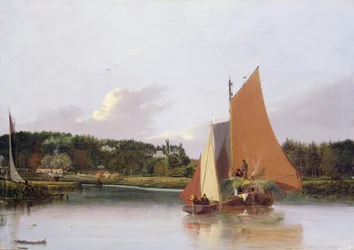 Boote auf der Yare bei Bramenton, Norfolk, 1828